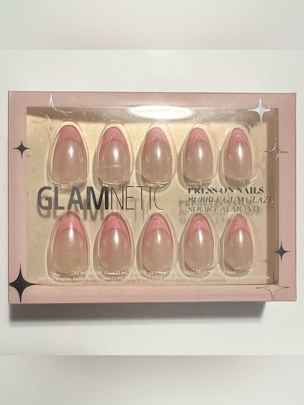 Glamnetic Short Almond Press-On Nails in Bubble gum pink